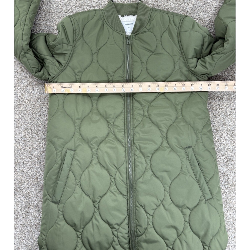 Old‎ Navy Water-Resistant Sherpa-Lined Quilted Zip Jacket Women's XS Green NWOT - Picture 6 of 9